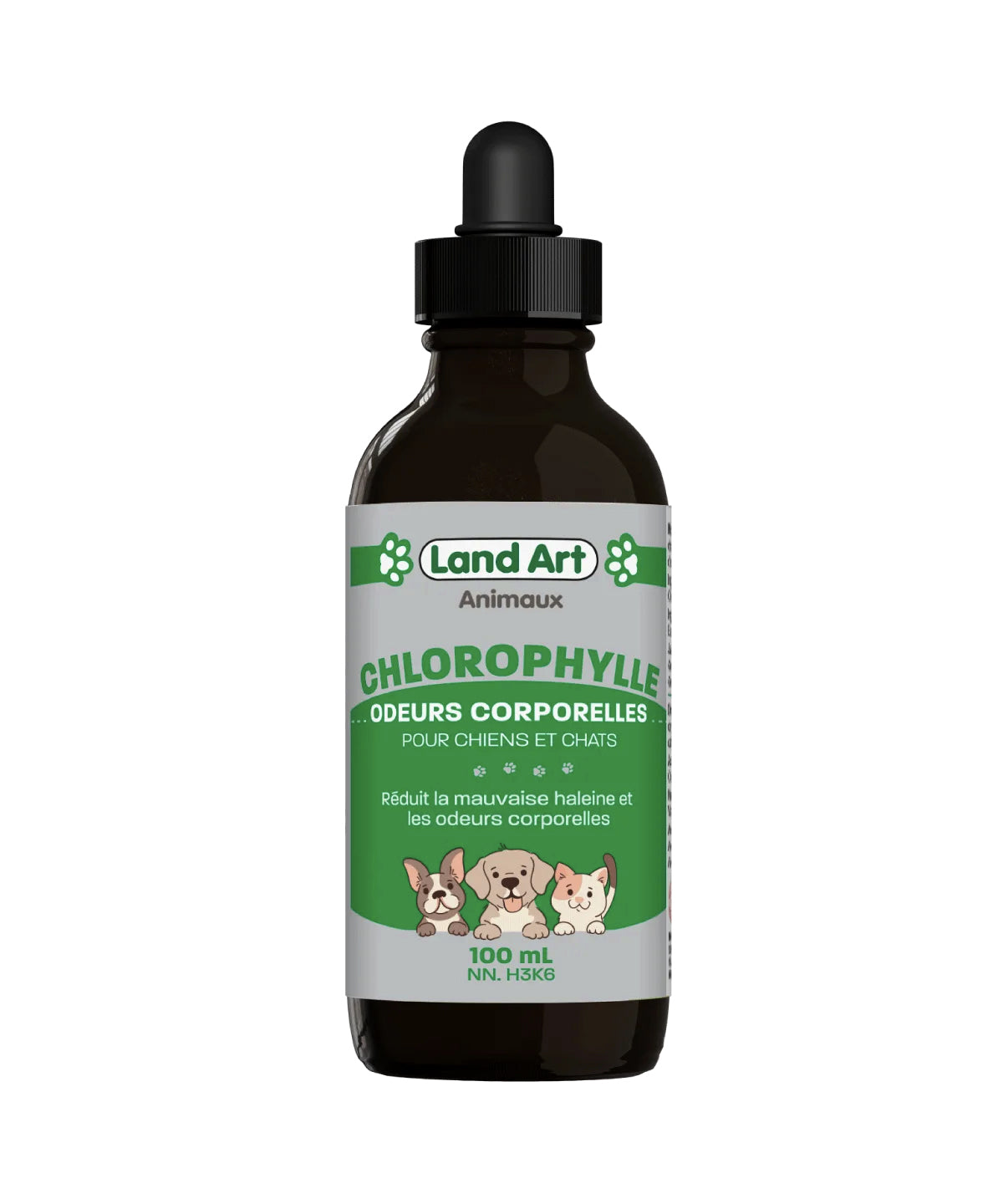 Chlorophylle pour animaux - Réduit mauvaise haleine et odeurs corporelles - Sans saveur - Land Art - 100ml - **PRODUIT DISPONIBLE SUR COMMANDE**